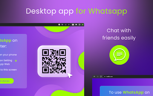 Desktop App for WhatsApp Web  from Chrome web store to be run with OffiDocs Chromium online