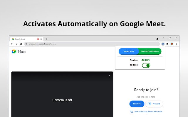 Desktop Notifications For Google Meet  from Chrome web store to be run with OffiDocs Chromium online