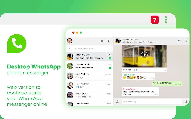 Desktop WhatsA online messenger de Chrome web store para ejecutarse con OffiDocs Chromium online