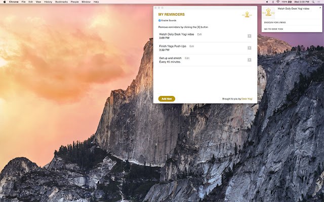 Desk Yogi Reminder  from Chrome web store to be run with OffiDocs Chromium online