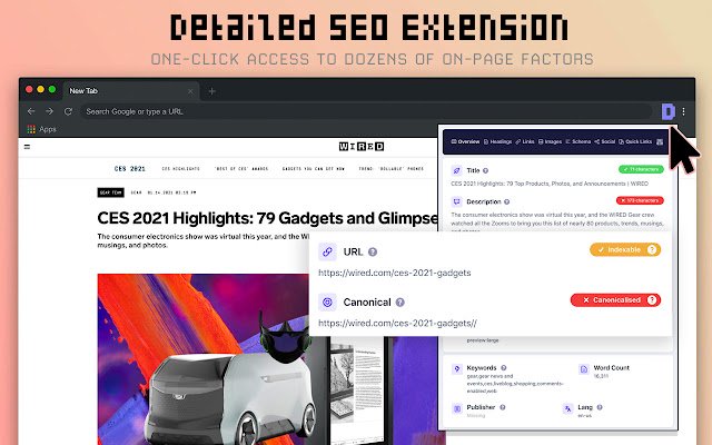 Detalyadong SEO Extension mula sa Chrome web store na tatakbo sa OffiDocs Chromium online