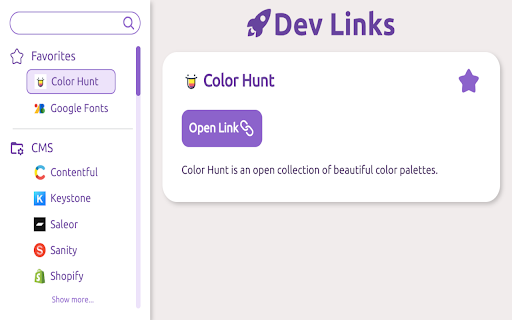 Dev Links  from Chrome web store to be run with OffiDocs Chromium online