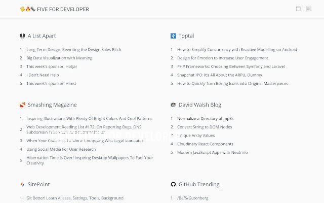 Dev Reads  from Chrome web store to be run with OffiDocs Chromium online