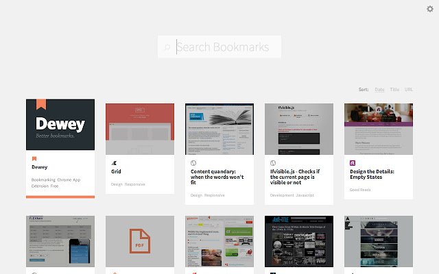 Dewey Bookmarks mula sa Chrome web store na tatakbo sa OffiDocs Chromium online