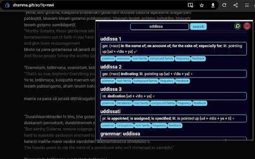 Dhamma.gift Search and Word Lookup  from Chrome web store to be run with OffiDocs Chromium online