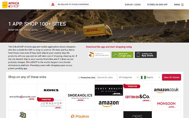DHL eShop din magazinul web Chrome va fi rulat cu OffiDocs Chromium online