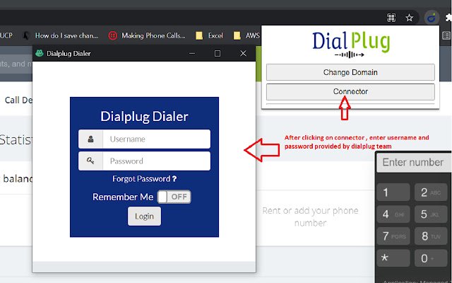 DialPlug Dialer de la boutique en ligne Chrome à exécuter avec OffiDocs Chromium en ligne