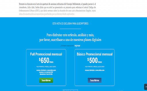Diario El Día anonimo  from Chrome web store to be run with OffiDocs Chromium online