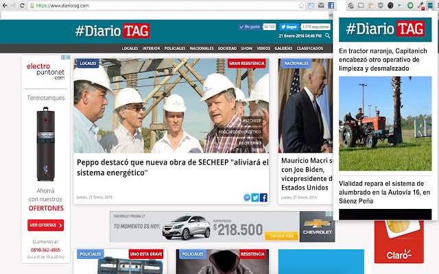 DiarioTAG Noticias từ cửa hàng Chrome trực tuyến sẽ được chạy với OffiDocs Chromium trực tuyến