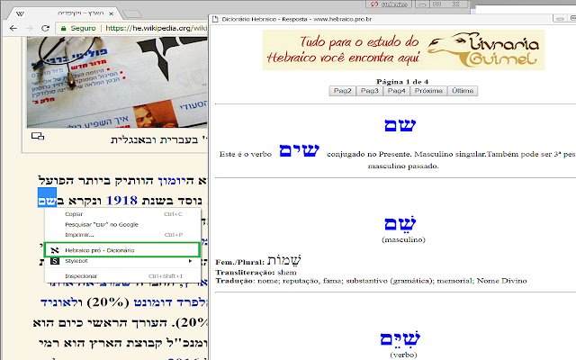Dicionário Hebraico Pró  from Chrome web store to be run with OffiDocs Chromium online