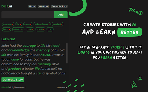 Dictai  from Chrome web store to be run with OffiDocs Chromium online