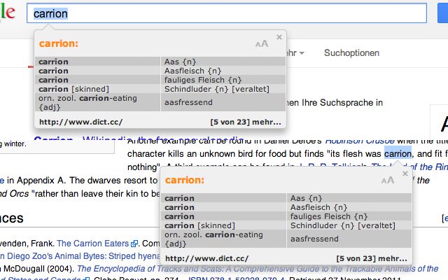 dict cc  from Chrome web store to be run with OffiDocs Chromium online