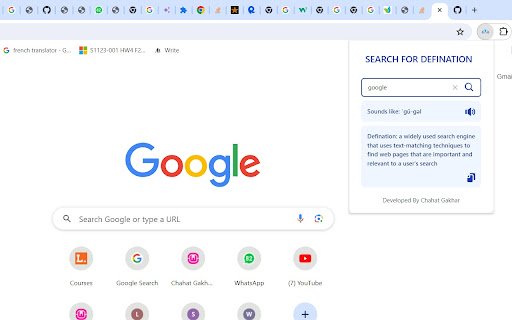 Dictionary Extension CG  from Chrome web store to be run with OffiDocs Chromium online