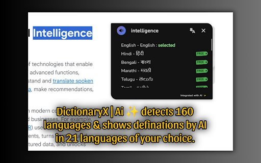 DictionaryX | Ai✨ from Chrome web store to be run with OffiDocs Chromium online DictionaryX | Ai✨ from Chrome web store to be run with OffiDocs Chromium online
