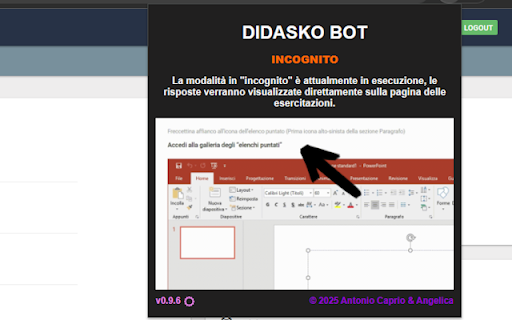 DIDASKO BOT  from Chrome web store to be run with OffiDocs Chromium online