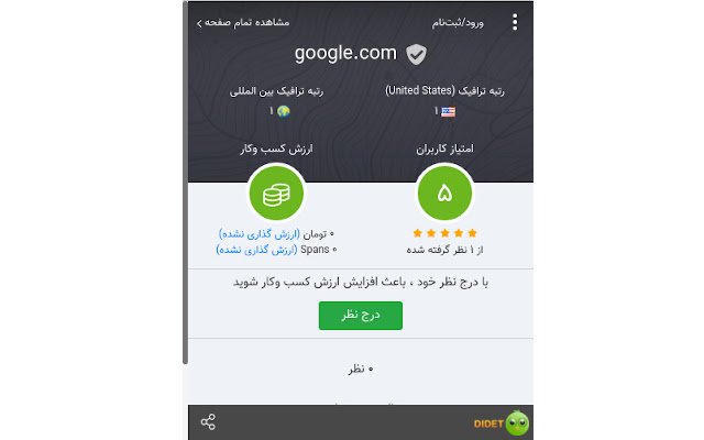 Didet  from Chrome web store to be run with OffiDocs Chromium online