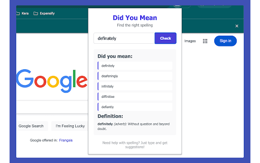 Did You Mean  from Chrome web store to be run with OffiDocs Chromium online