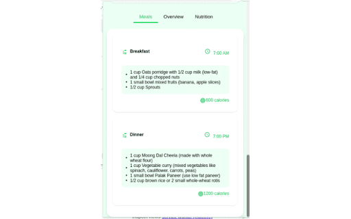 DietMate  from Chrome web store to be run with OffiDocs Chromium online