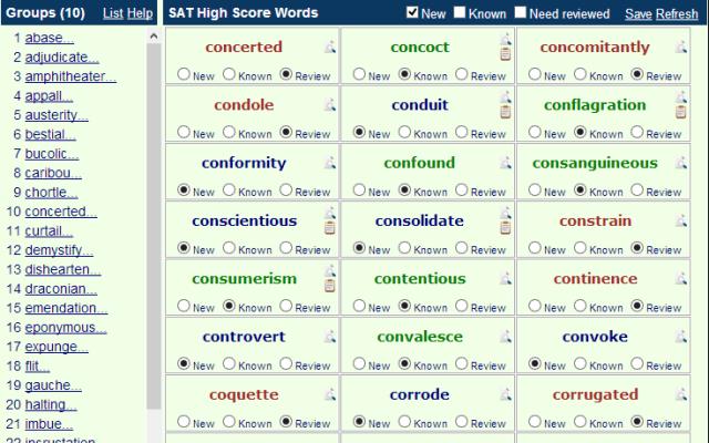 Difficult SAT Words de Chrome web store para ejecutarse con OffiDocs Chromium en línea