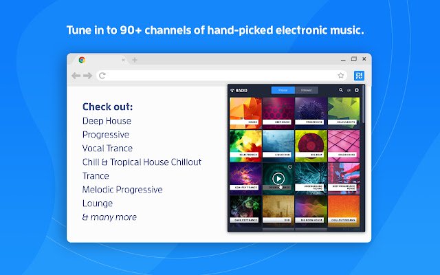Chrome 网上商店的 DI.FM 令人上瘾的电子音乐（官方）将与 OffiDocs Chromium 在线运行