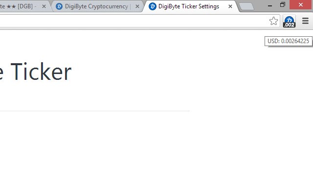 DigiByte Ticker din magazinul web Chrome va fi rulat cu OffiDocs Chromium online