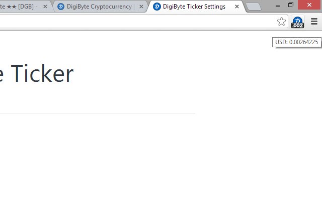 DigiByte Ticker  from Chrome web store to be run with OffiDocs Chromium online