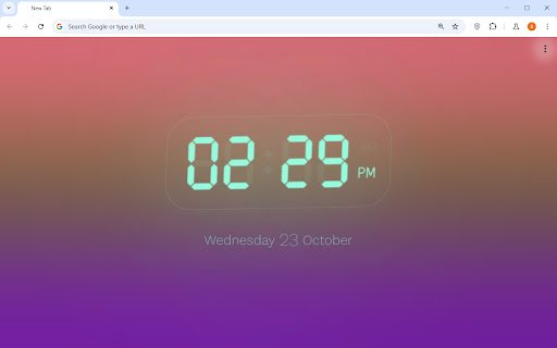 Digital Clock in a New Tab  from Chrome web store to be run with OffiDocs Chromium online