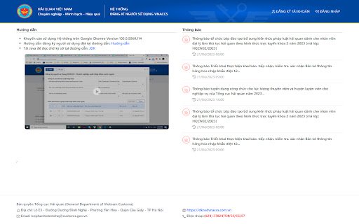 Digital signature on website VN Customs  from Chrome web store to be run with OffiDocs Chromium online