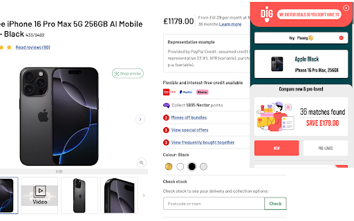 DIG This Deal  from Chrome web store to be run with OffiDocs Chromium online