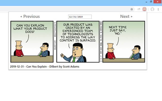 Dilbert Comic Strips จาก Chrome เว็บสโตร์ที่จะรันด้วย OffiDocs Chromium ทางออนไลน์