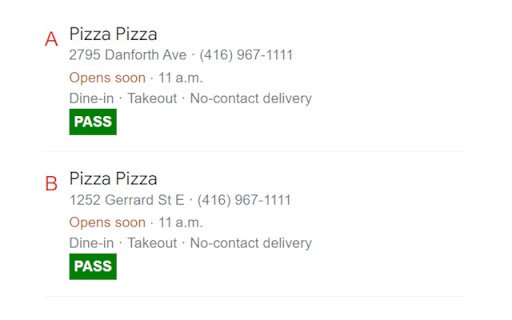 DineSafeTO in Google SERPs  from Chrome web store to be run with OffiDocs Chromium online