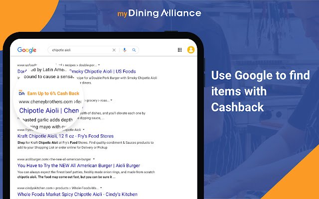 Chrome web mağazasından Dining Alliance, OffiDocs Chromium çevrimiçi ile çalıştırılacak