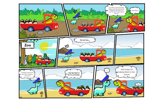 Dino Comics ze sklepu internetowego Chrome do uruchomienia z OffiDocs Chromium online