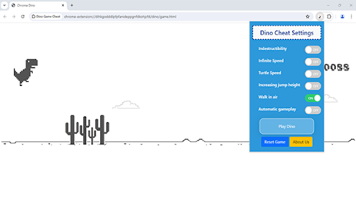 Dino Game Cheat  from Chrome web store to be run with OffiDocs Chromium online