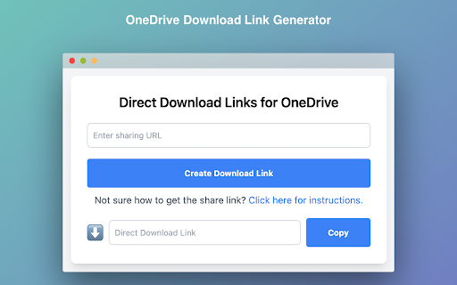Direct Download Links for OneDrive  from Chrome web store to be run with OffiDocs Chromium online