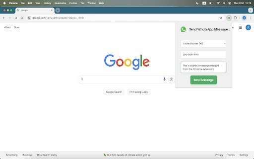 Direct WhatsApp to Unsaved Number  from Chrome web store to be run with OffiDocs Chromium online