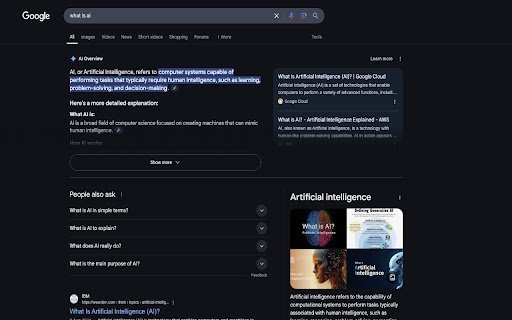 Disable AI Overview  from Chrome web store to be run with OffiDocs Chromium online