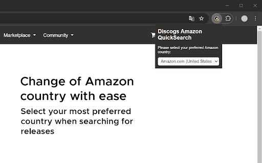 Discogs Amazon QuickSearch Button  from Chrome web store to be run with OffiDocs Chromium online