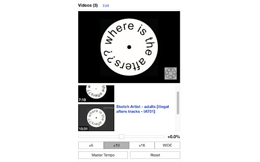 Discogs Tempo Adjust  from Chrome web store to be run with OffiDocs Chromium online