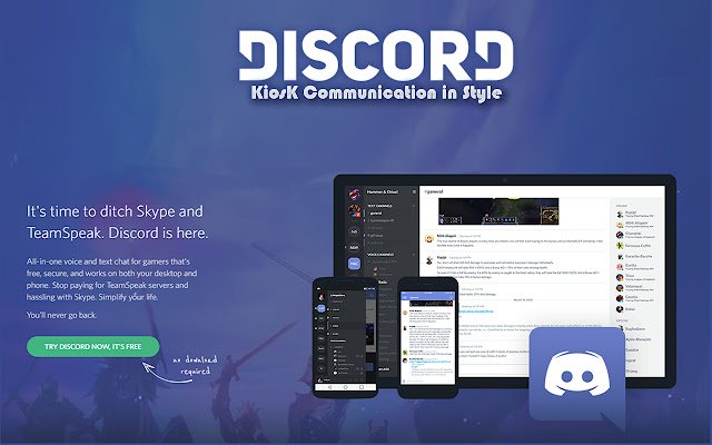 Chrome ウェブストアの Discord Kiosk を OffiDocs Chromium online で実行