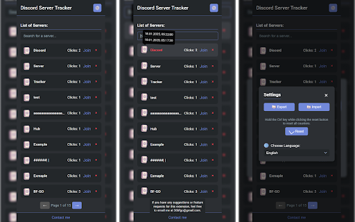 Discord Server Tracker  from Chrome web store to be run with OffiDocs Chromium online