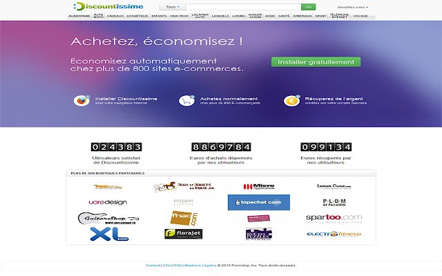 Oferta Discountissime ze sklepu internetowego Chrome do uruchomienia z OffiDocs Chromium online