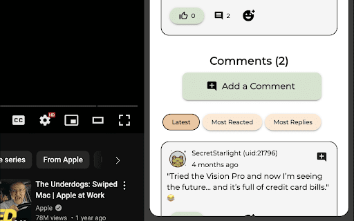 Discussly  from Chrome web store to be run with OffiDocs Chromium online
