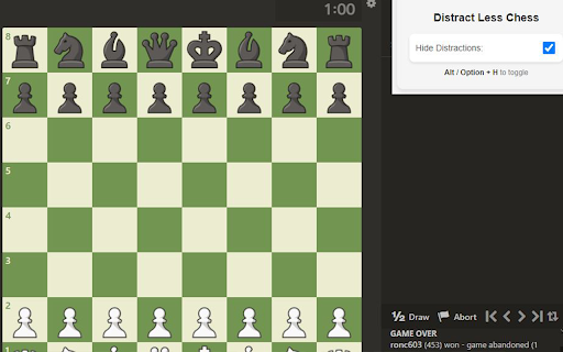 Distract Less Chess from Chrome web store to be run with OffiDocs Chromium online Distract Less Chess from Chrome web store to be run with OffiDocs Chromium online