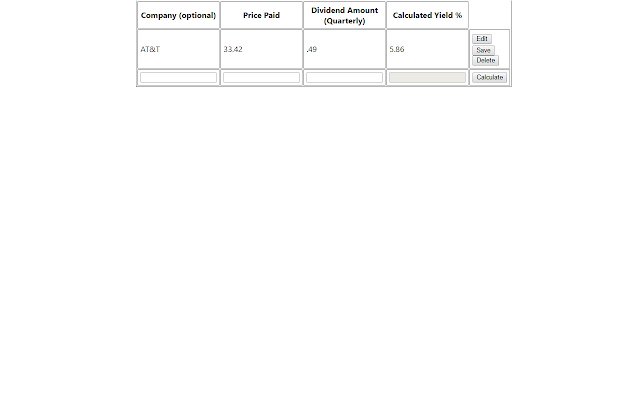 Dividend Yield Calculator  from Chrome web store to be run with OffiDocs Chromium online