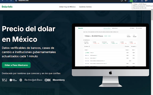 Dólar a Peso: Tipo de Cambio en Tiempo Real para México  from Chrome web store to be run with OffiDocs Chromium online
