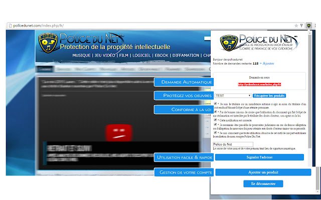 DMCA Agent  from Chrome web store to be run with OffiDocs Chromium online