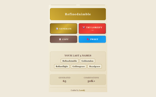 DND Rogue Name Generator  from Chrome web store to be run with OffiDocs Chromium online