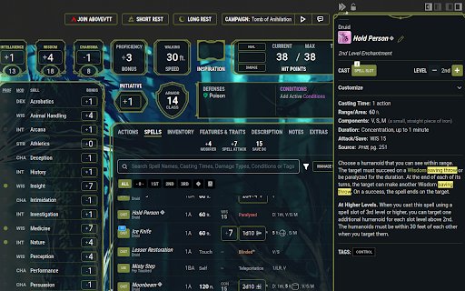 DND spicy keywords  from Chrome web store to be run with OffiDocs Chromium online