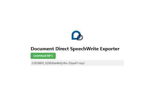 Document Direct SpeechWrite Exporter  from Chrome web store to be run with OffiDocs Chromium online